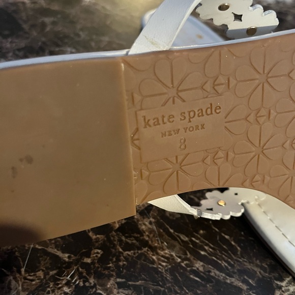 Kate Spade White Floral Embellished Sandals - Picture 7 of 12